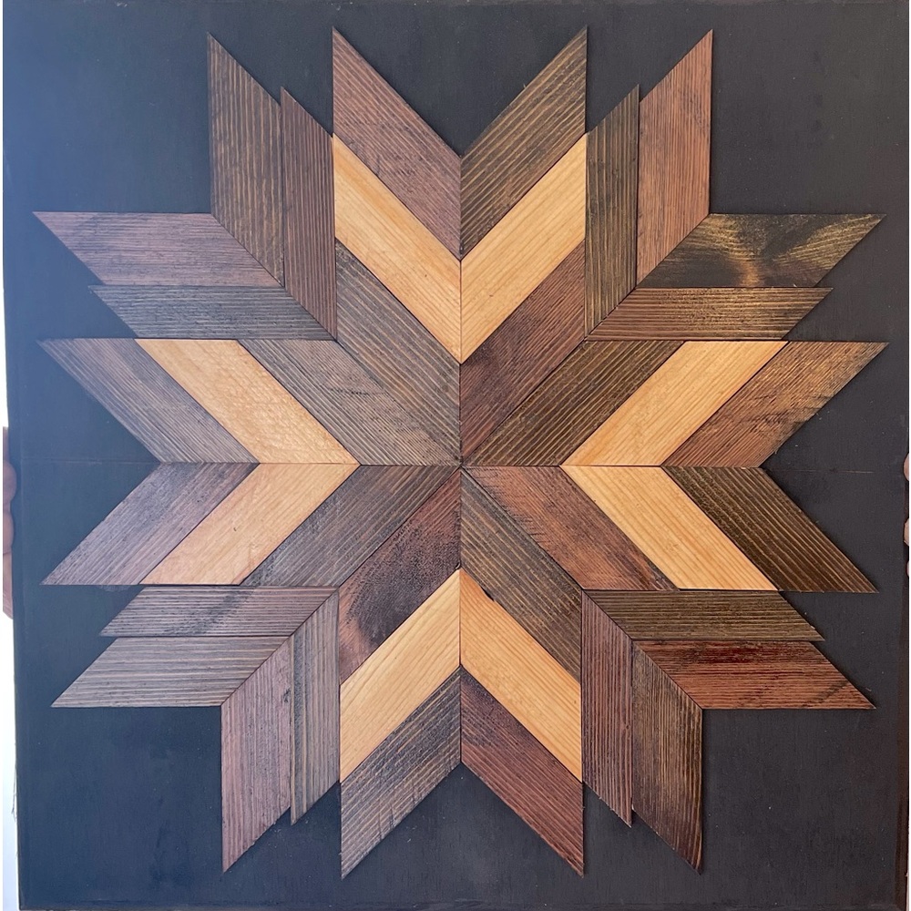 HAND CRAFTED REAL WOOD 19 x 19 WALL ART.